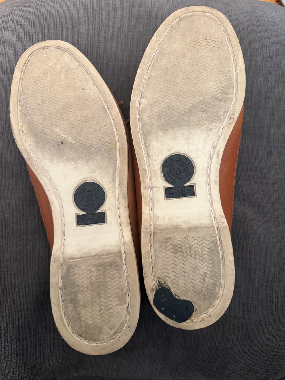 Polo by Ralph Lauren Men's Tan/Brown Leather Boat Shoes EXTREMELY RARE … - Picture 3 of 6